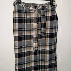 Plaid Black and Gray Women's Skirt